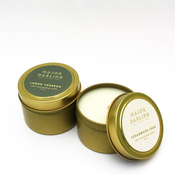 image of Major darling brand pet odor neutralizer candle in small tin.