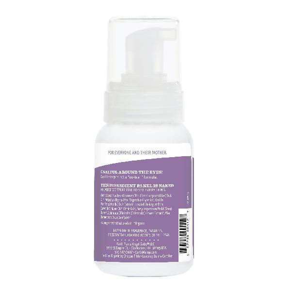 image of label on the back side of product bottle of lavender baby wash