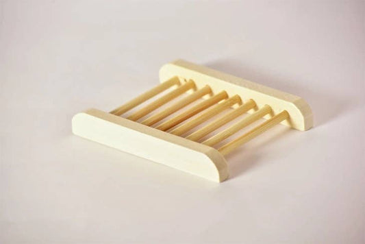 image of slatted bamboo soap bar tray
