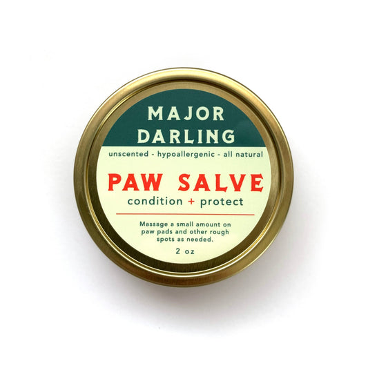 image of Major Darling brand dog paw salve in tin.